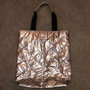 Victoria’s Secret gold shiny quilted bag